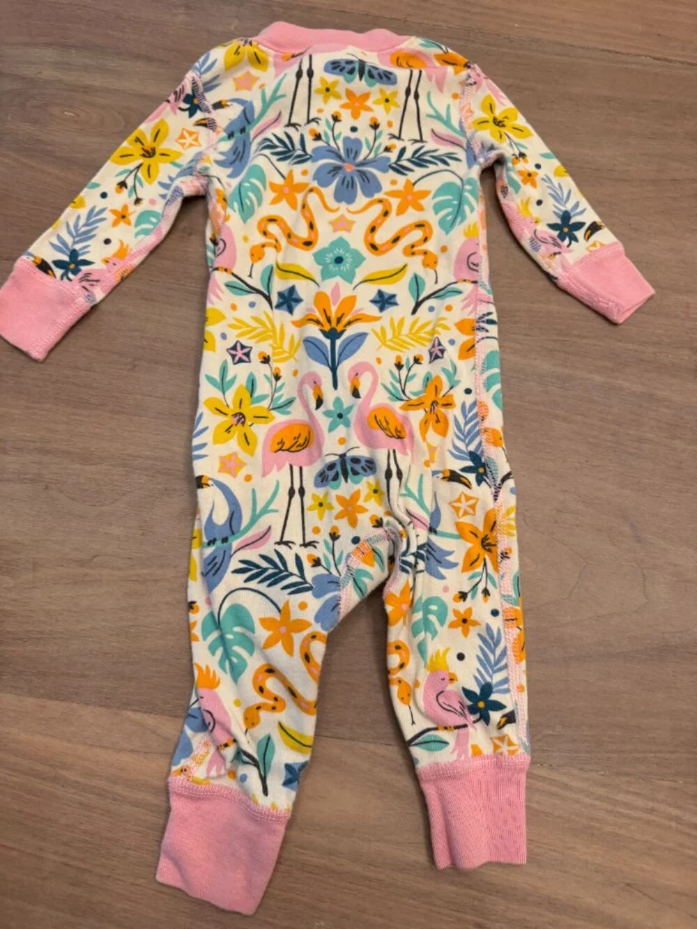 Hanna Andersson Tropical Flamingo Zip Romper Sleeper Organic Cotton 60cm / US 3-
